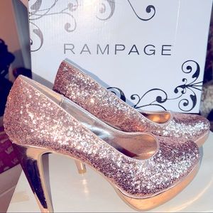 Rose gold platformed heels